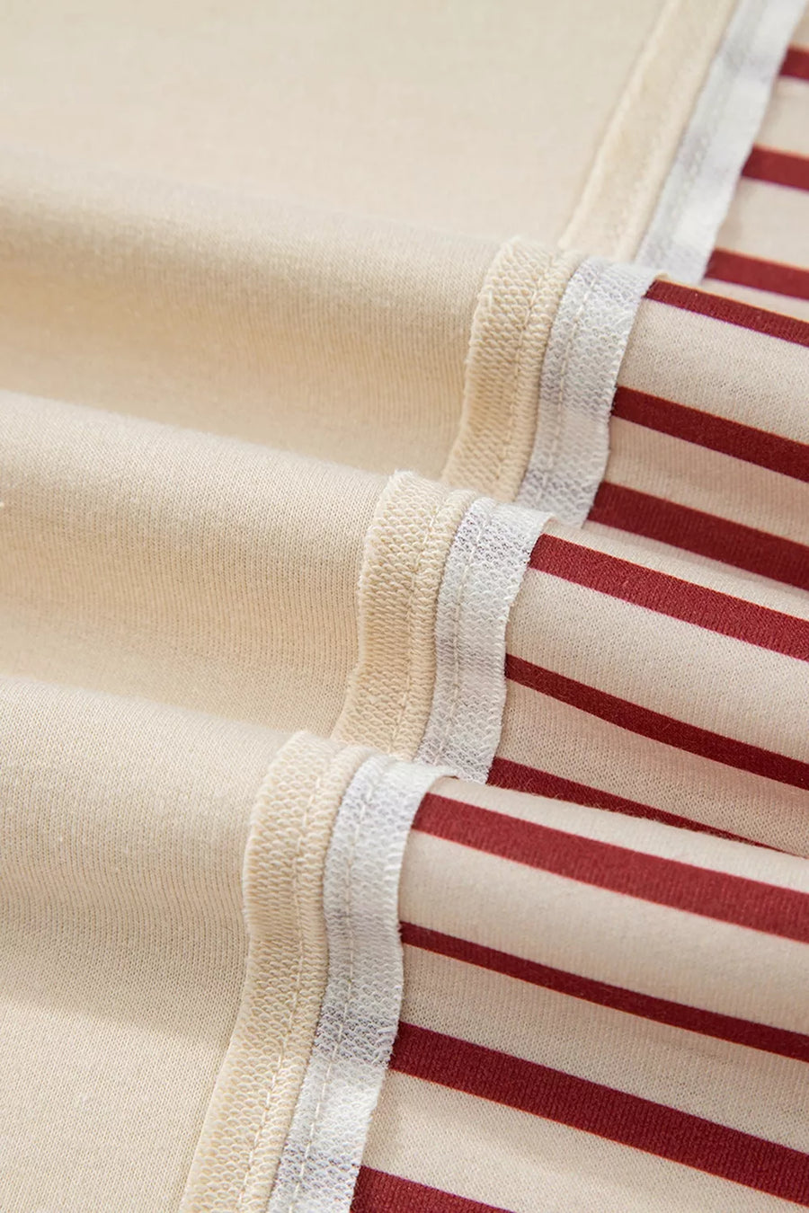 burgundy sweatshirt with pullover and striped