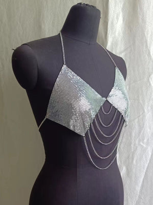 halter top in Gold with halter and sleeveless
