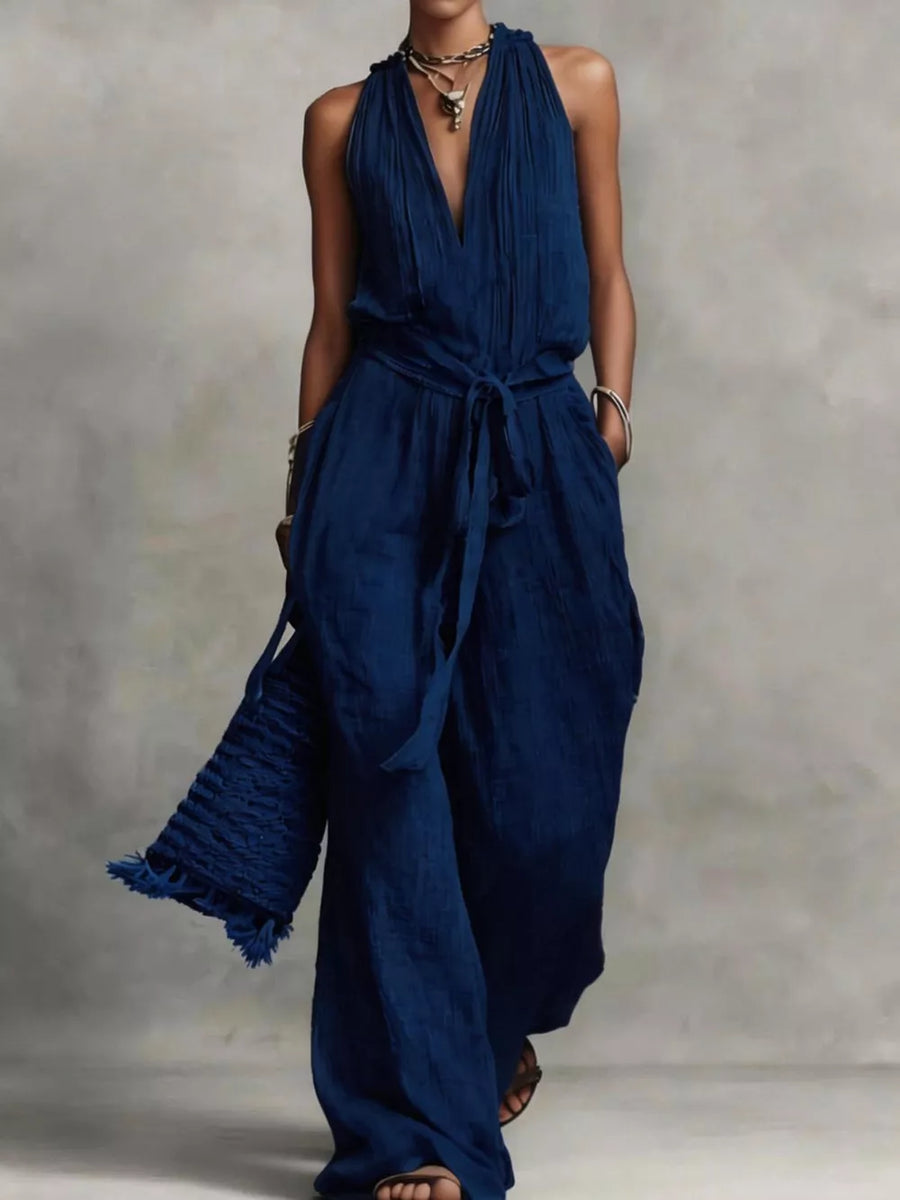 100% polyester Care instructions: Machine wash cold jumpsuit in Green with relaxed silhouette