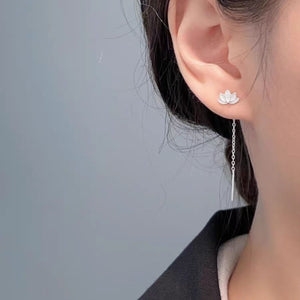 Silver earrings with short and threader