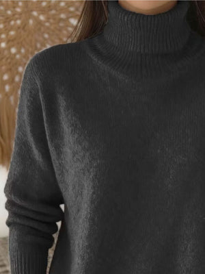 classic turtleneck sweater in Red with turtleneck
