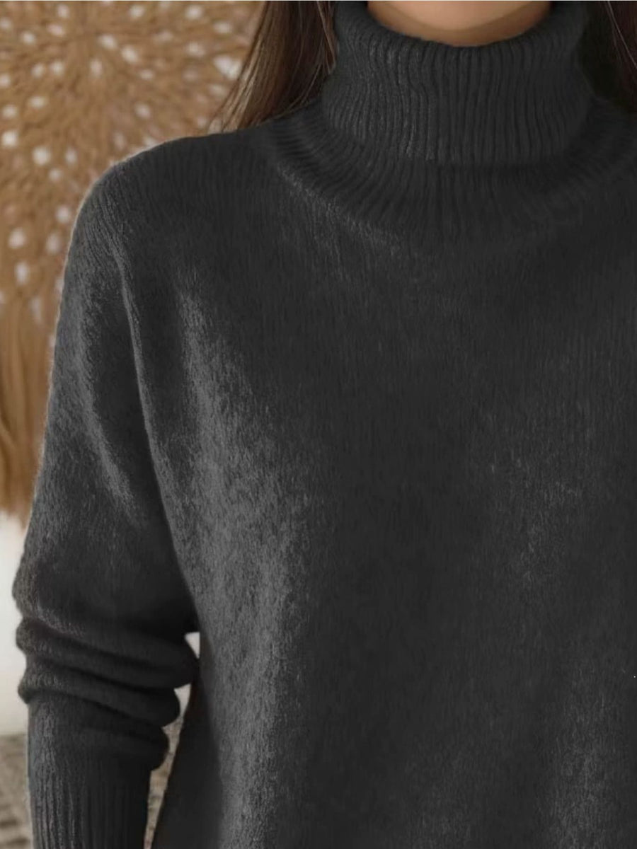 classic turtleneck sweater in Red with turtleneck