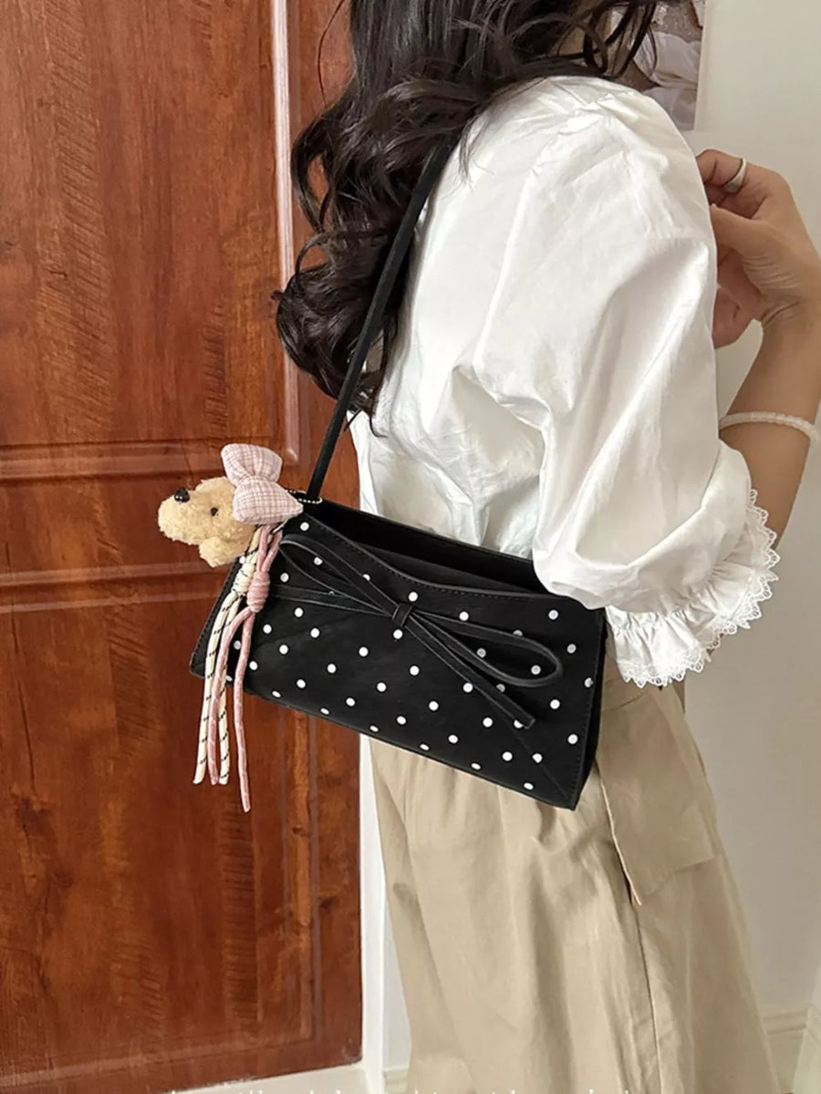 PU Leather Imported Size &amp shoulder bag in Brown with boxy silhouette