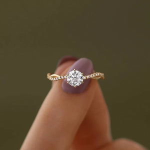 925 Sterling Silver 18k Gold-plated Zircon Ring in gold with 18K gold-plated