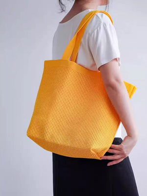 Lightweight Woven Shoulder Bag in Sky Blue