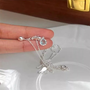 Platinum-Plated,925 sterling silver Care instructions: Avoid wearing during exer necklace in Silver with Y-shaped silhouette