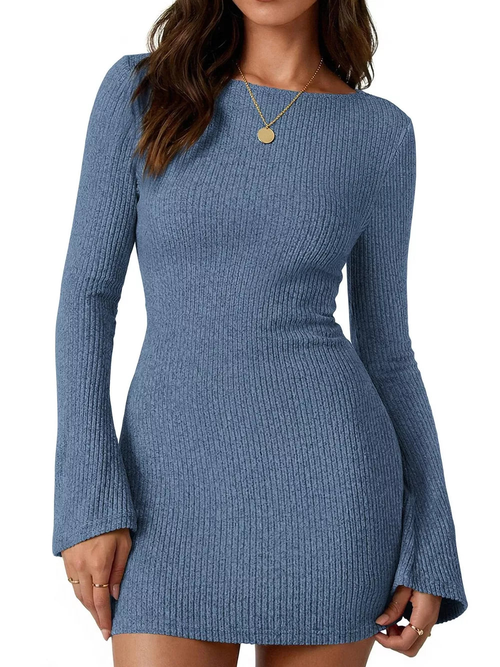 Black sweater dress with mini and pullover