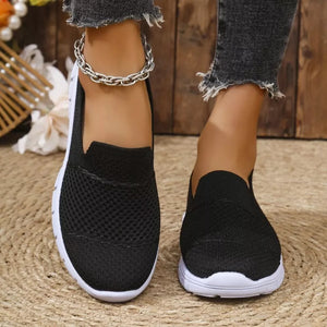 Round Toe Flats Slip-ons in Dark Gray