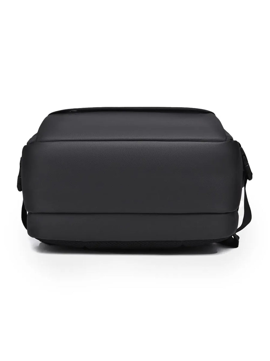 Black convertible commuter backpack bottom view