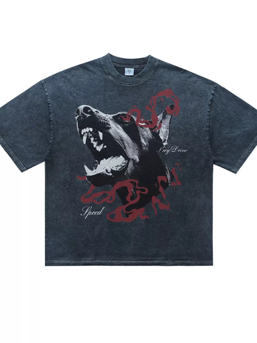 Men's Vintage Wash Graphic T-shirt in Black