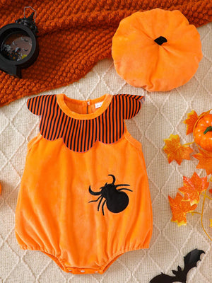 orange bodysuit with two-piece and sleeveless