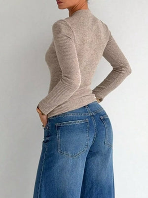 t-shirt in Burgundy with ribbed and ribbed