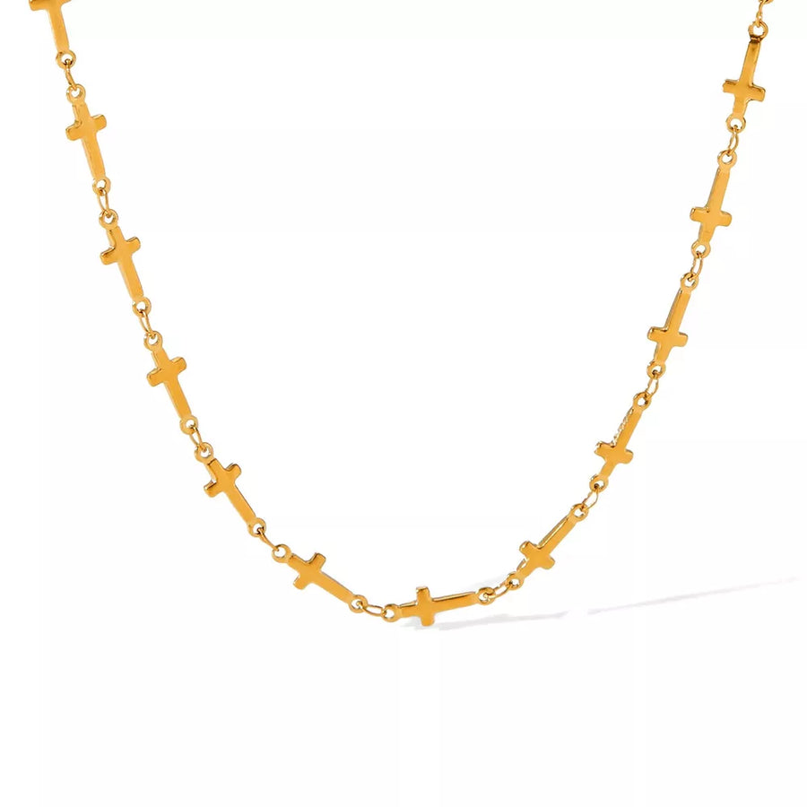 necklace featuring geometric in Gold with 18K Gold-Plated,Stainless Steel Care instructions: Avoid wearing during exercise
