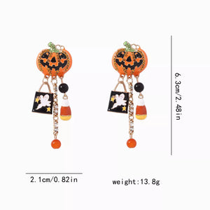 earrings featuring graphic in orange with 18K Gold-Plated, Resin, Zinc alloy, Rhinestone Care instructions: Avoid wearing