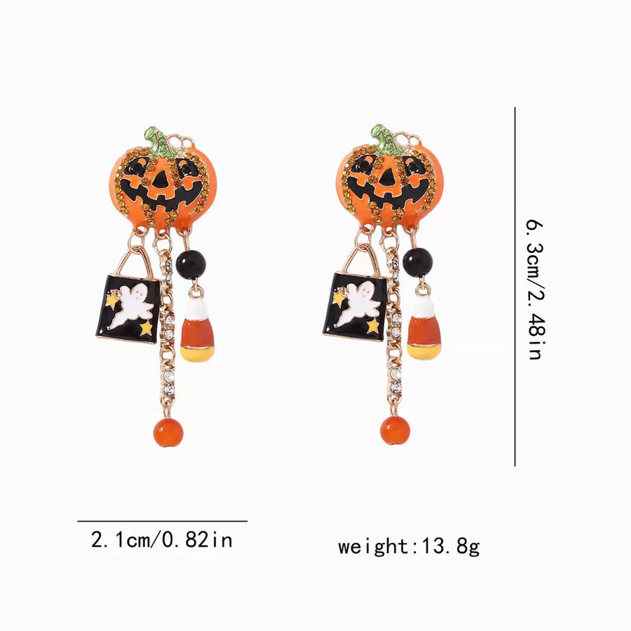 earrings featuring graphic in orange with 18K Gold-Plated, Resin, Zinc alloy, Rhinestone Care instructions: Avoid wearing