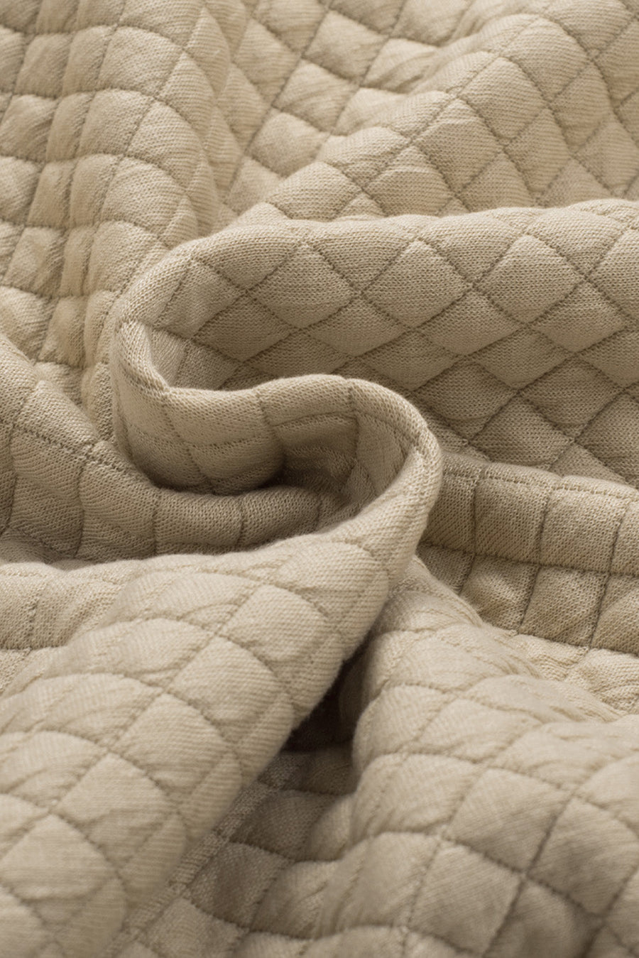 Tan Quilted Overshirt with Patch Pockets