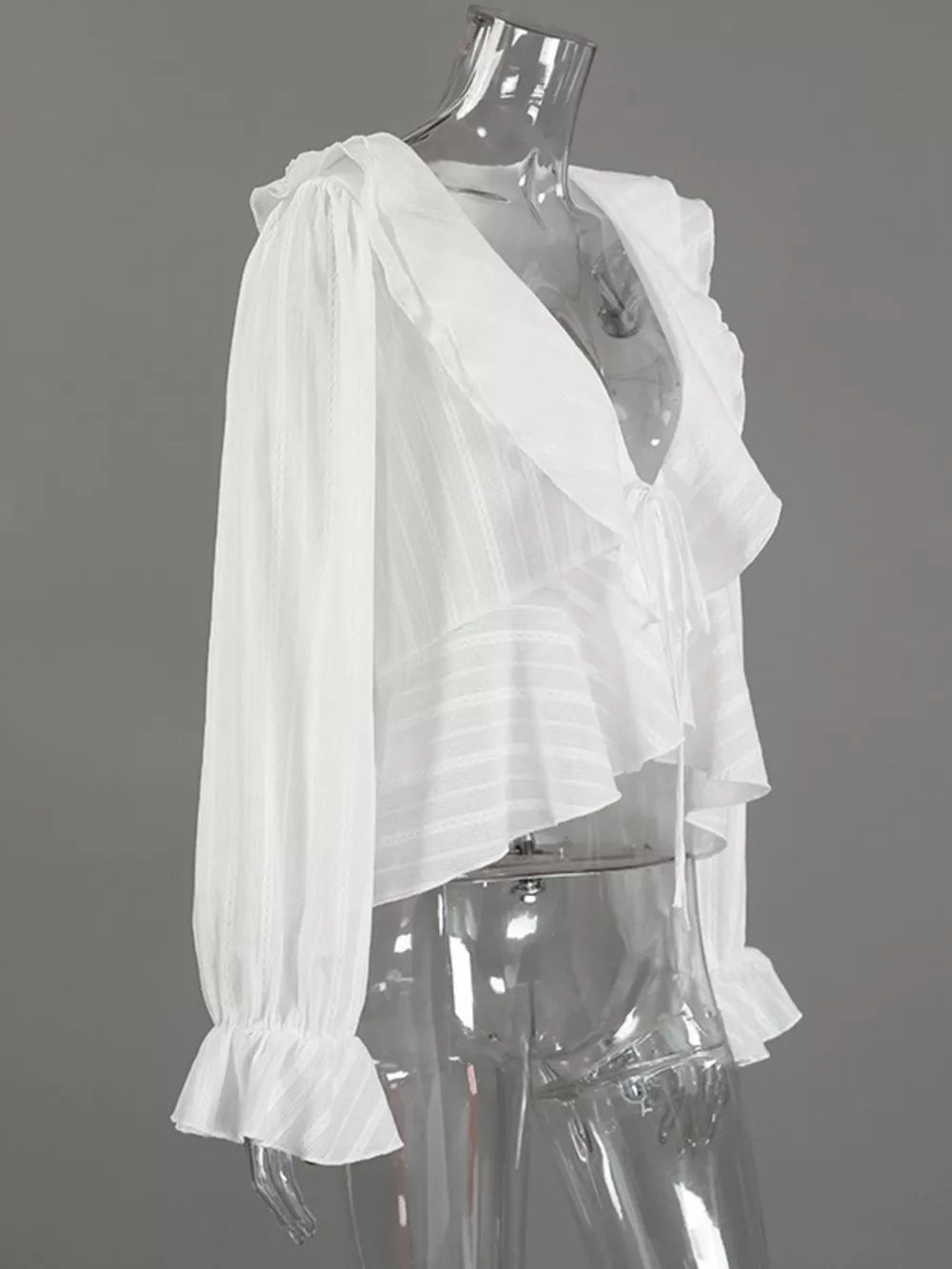 ivory relaxed blouse with v-neck