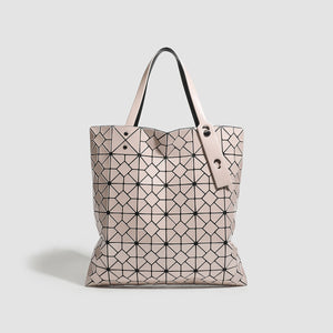 handbag featuring geometric in Milk Tea with PVC Imported Size &amp texture