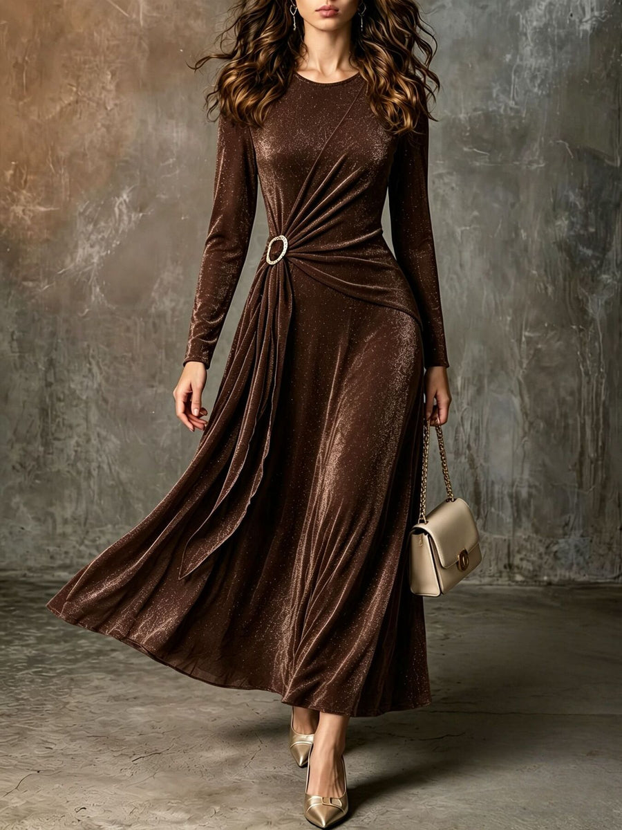 100% polyester Care instructions: Machine wash cold maxi dress in Pink with A-line silhouette