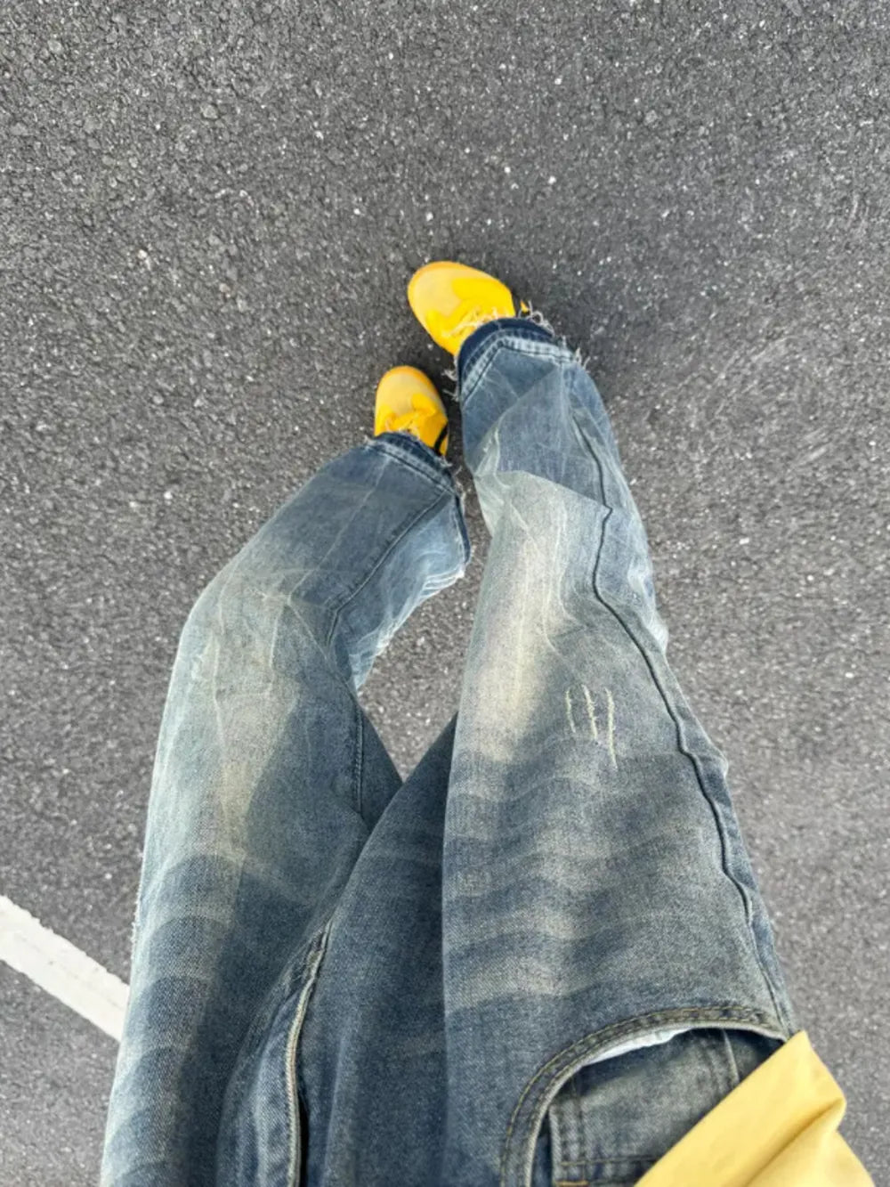Men's Vintage Wash Relaxed Fit Jeans Plus Size