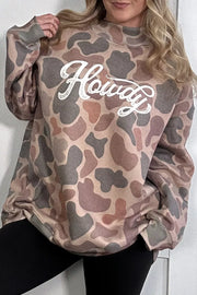 100% polyester Care instructions: Machine wash cold sweatshirt in olive green with oversized silhouette