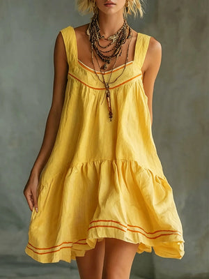 mini dress in Light Blue with contrast stitching and mini