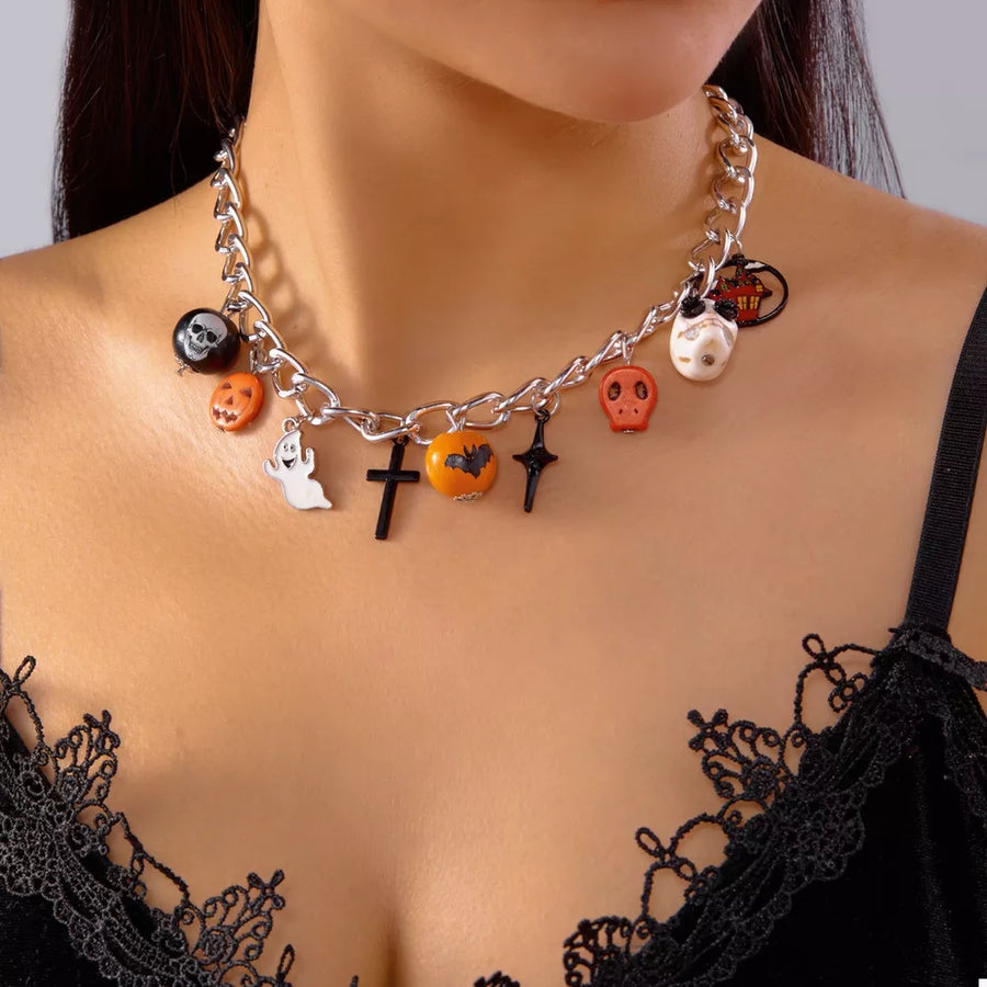 Alloy, Resin, Silver-plated Care instructions: Avoid wearing during exercise, as necklace in black with regular silhouette