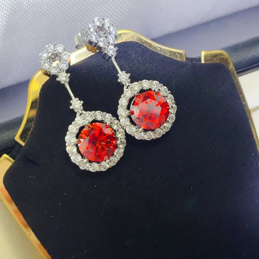 earrings in silver with drop design and drop
