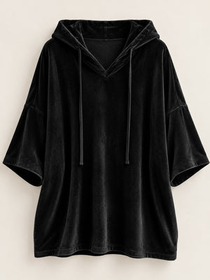 Pink pullover hoodie with hip-length and pullover