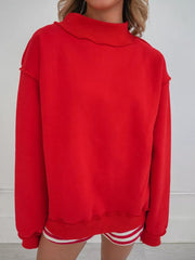 Blush Pink oversized sweatshirt with mock neck