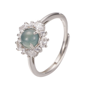 925 Sterling Silver Jadeite Ring in Silver with jadeite gemstone