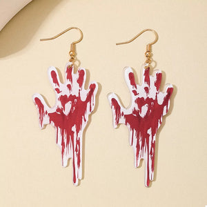 white earrings with long and fish hook