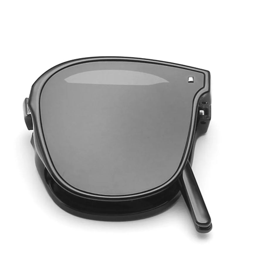 black sunglasses with N/A and N/A