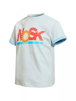 t-shirt in black with graphic print and graphic print