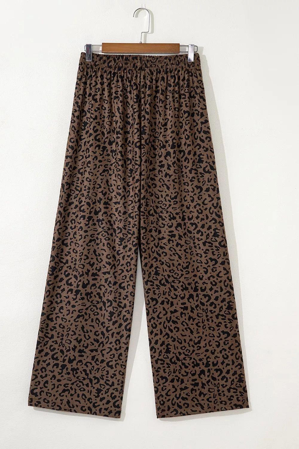 Leopard Print Elastic High Waist Corduroy Pants option 7