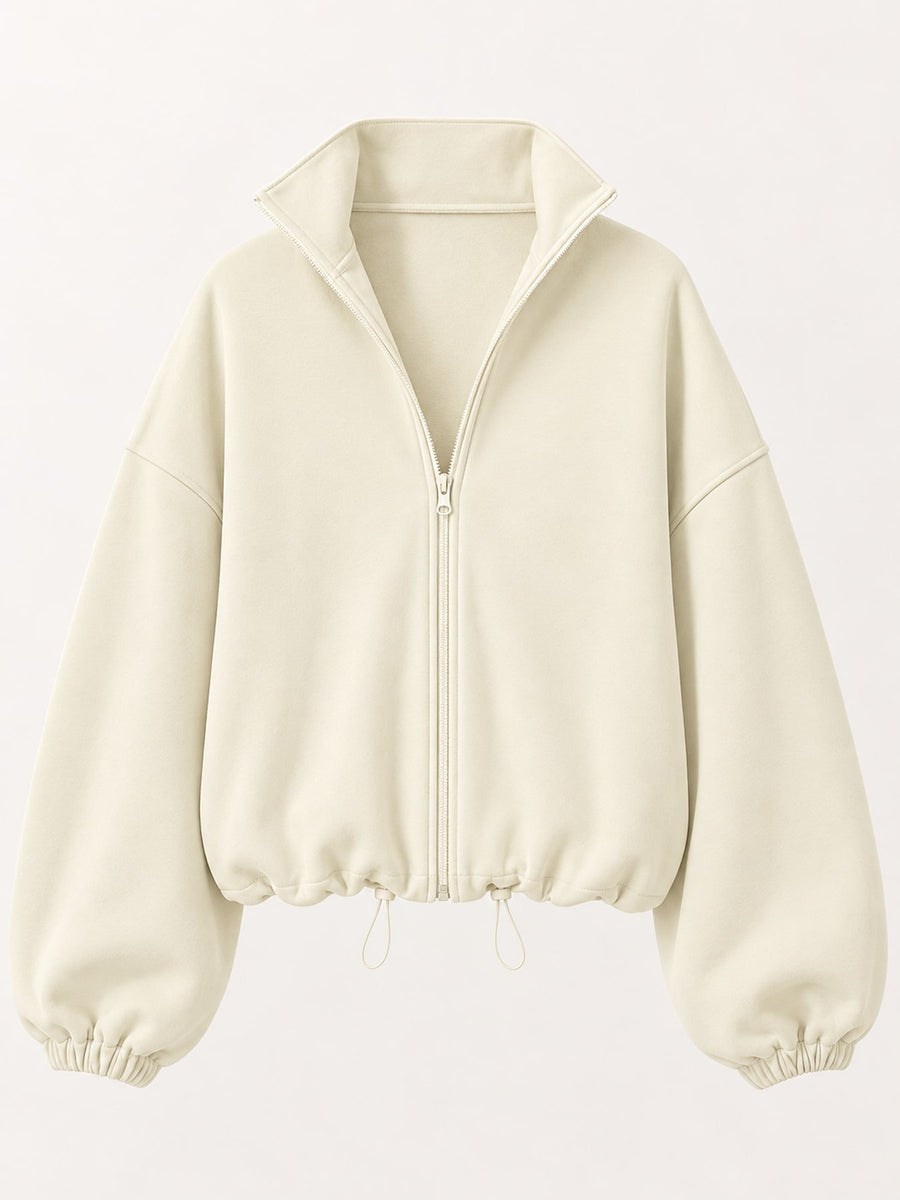 black relaxed windbreaker with collared