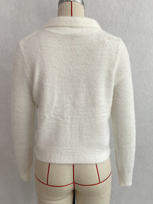 streetwear cardigan in Brown with collared