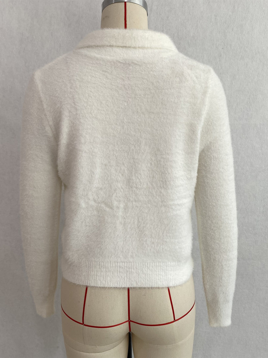 streetwear cardigan in Brown with collared
