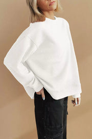 black sweatshirt with textured and long sleeve