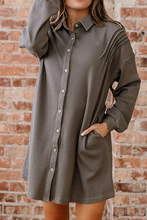 Casual Button-down Dress With Pockets option 5