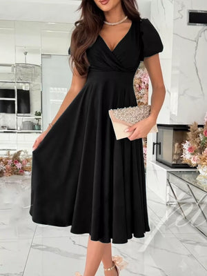 Deep Teal midi dress with midi and wrap