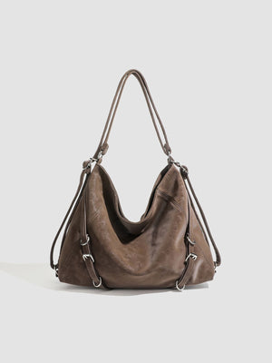 handbag in dark brown featuring convertible and hobo fit