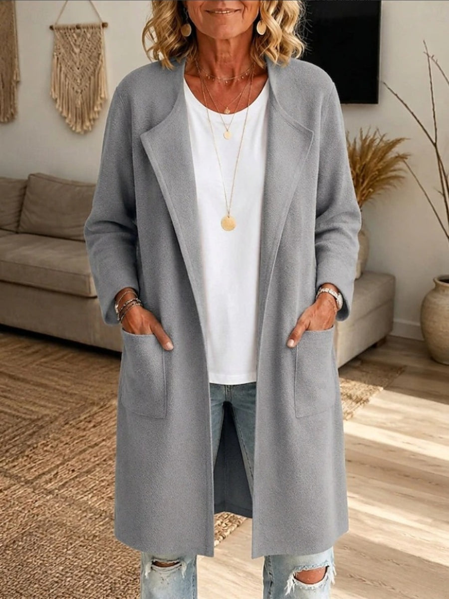 light beige cardigan with plus-size and long sleeve