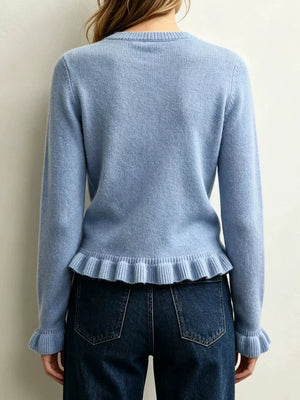 Khaki pullover sweater with waist-length and pullover