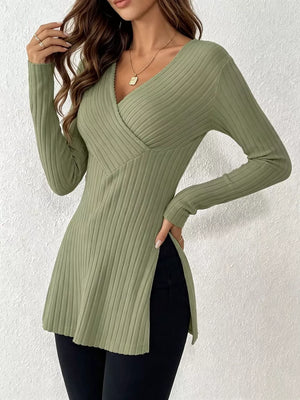95% polyester, 5% elastane Care instructions: Machine wash cold wrap top in Sage with fitted silhouette