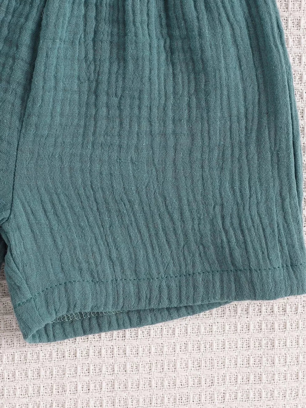 Children's Textured Cami And Shorts Set in Sea Blue, view 11