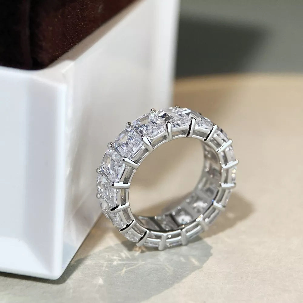 clear ring featuring zircon embellishment and geometric
