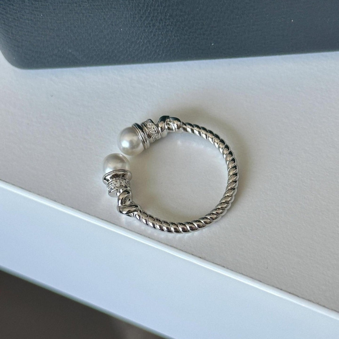 ring in silver featuring open cuff and open cuff fit