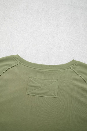 Long Sleeve Round Neck Paneling T-shirt option 7