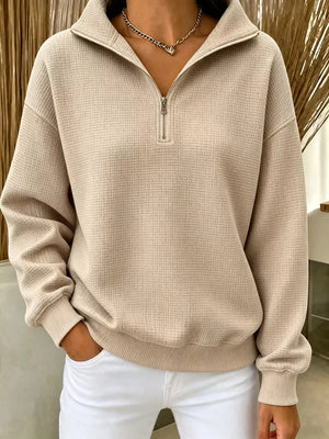 100% polyester Care instructions: Machine wash cold sweatshirt in Navy with relaxed silhouette